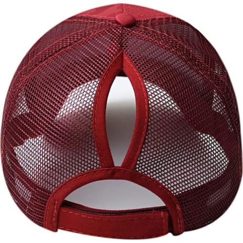 Casual men hat Summer Quick dry Solid Color Ponytail Baseball Cap Adjustable Anti UV Mesh Peaked Hat women