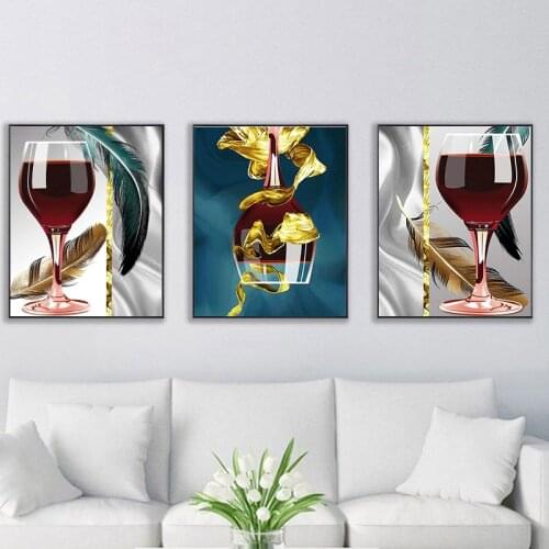 CHENISTORY 3pcs 40x50cm Painting By Numbers For Adult Red Wine DIY Paint By Numbers On Canvas Frame Handpainted Number Painting