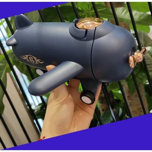 Kids water bottle with straw Creative airplane 316 stainless steel vacuum flask cartoon straw cup gift boy girl With Lid