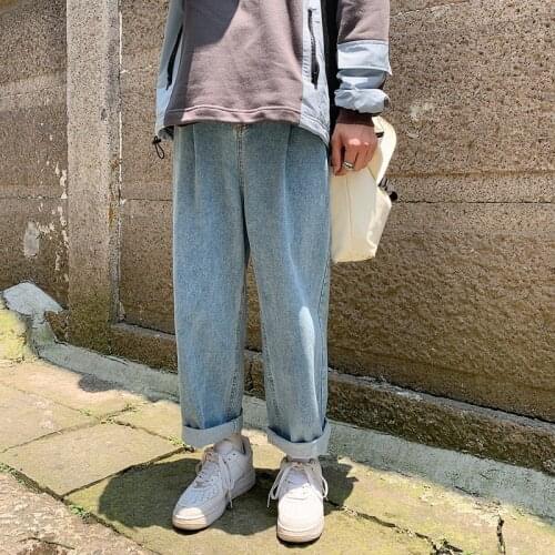 Women Denim Pants Straight Pants Men Baggy Oversized Jeans Pants Denim 2021 Mens Hip Hop Harem Pants Vintage Casual