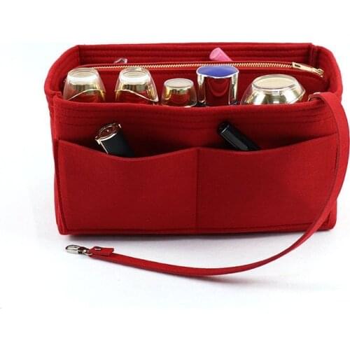 Brand Make up Organizer Felt Insert Bag For Handbag Travel Inner Purse Portable Cosmetic Bags Fit Various Brand Bags