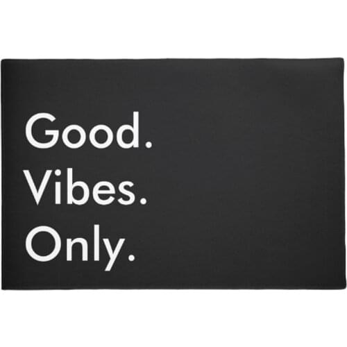 Good. Vibes. Only. Customizable Black And White Doormat Home Decoration Entry Non-slip Door Mat Rubber Washable Floor mat