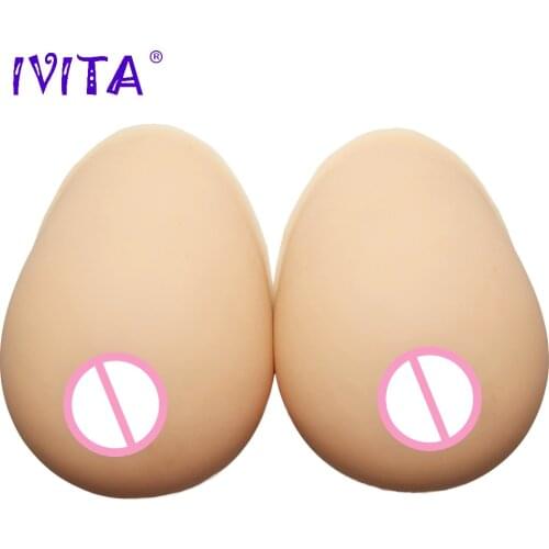 IVITA 2400g/Pair Beige Realistic Silicone Breast Forms Fake Boobs False Breasts Mastectomy Crossdresser Shemale Bra Drag Queen