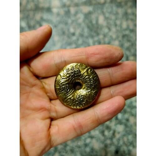 CHINA antique brass fengshui retrieve a situation small Statue Metal crafts family decorations Key buckle Necklace pandent