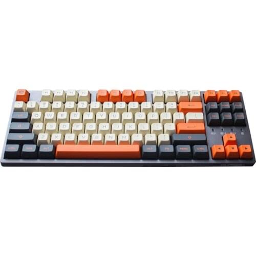 158 Keys 1.5mm Thicken PBT Key Caps Orange Beige Double Shot Carbon Keycap ASA Profile Spherical Keycaps For Custom Mech Keeb