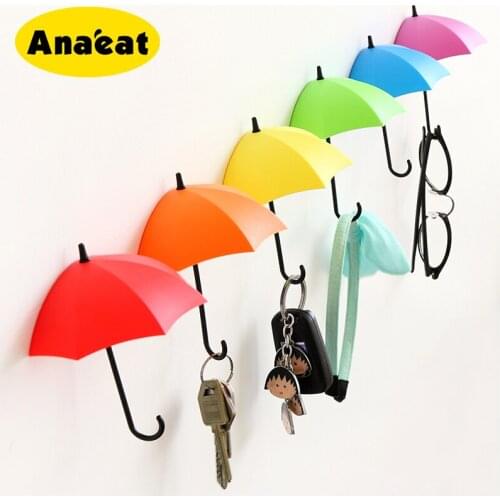 ANAEAT 3pc Umbrella Hook Seamless Super Glue Wall Hanging Glue Hook Household Nailless Hook for Kitchen and Bathroom Wall