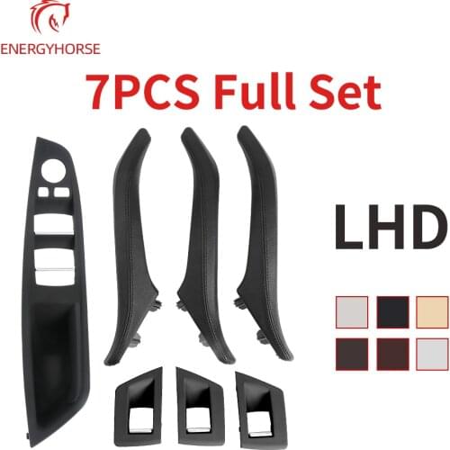 LHD RHDInterior Door Window Regulator Panel Trim Leather Pull Handle Inner Panel Pull Trim Cover Armrestfor BMW 5 Series F10 F11