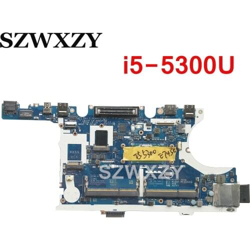 For DELL Latitude E7450 Laptop Motherboard CN-0R1VJD 0R1VJD R1VJD ZBU11 LA-A961P i5-5300U CPU DDR3L