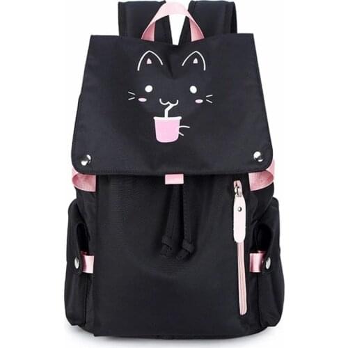POOLOOS Cute Kids School Backpack Waterproof Nylon School Bags For Girls Student Luminous Backpack Reflective Strip Girl Gift