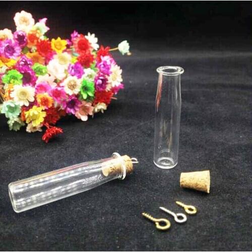 300sets/lot Small Cork Bottle Clear Glass Bottle Wishing Bottle Sale, Wish Perfume essential oil container nacklace diy pendant