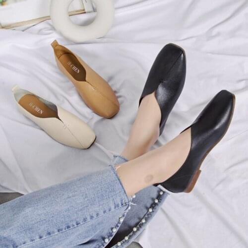 Fashion Flat Shoes for Women, Non-slip Casual Shoes (Square Toe, TPR Sole)