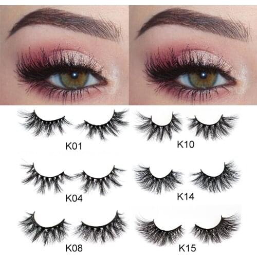 Mink Hair Eyelash Natural False Eyelashes Long Makeup 3D Mink Lashes Extension for Beauty K Series