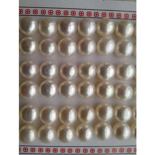 New Freshwater Pearl Half Hole Loose Beads For Earrings And Ring DIY Jewelry Top Quality 7.5mm-8mm Fashion Jewelry Woman Gift