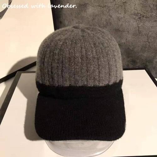 Obsessed with lavender.Wool knit hats womens autumn and winter wool hats womens baseball caps Cap Japanese Korean Joker Hat