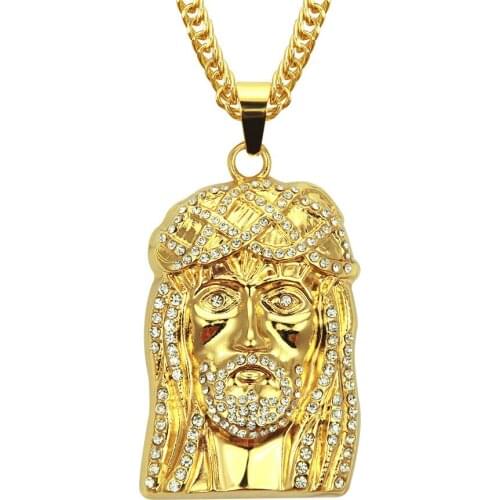2020 Fashion Jewelry Wholesale Europe And The United States Fashion Brand Hip Hop Alloy Jesus Pendant Hip Hop Necklace