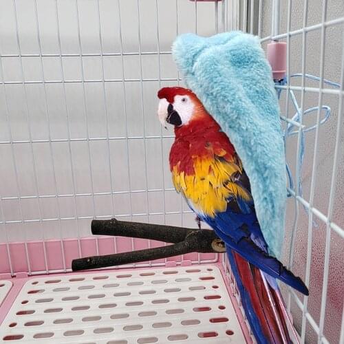 Plush Bird Parrot Nest Soft Plush Bird Parrot Hammock Warm Hanging Bed for Pet Cave Cage Hut Tent Toy House