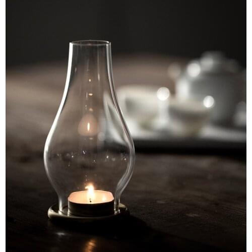 Nordic Transparent Candle Holder Vintage Glass Wrought Iron Candle Holder Simple Modern Suporte Vela Wedding Centerpieces WB50ZT