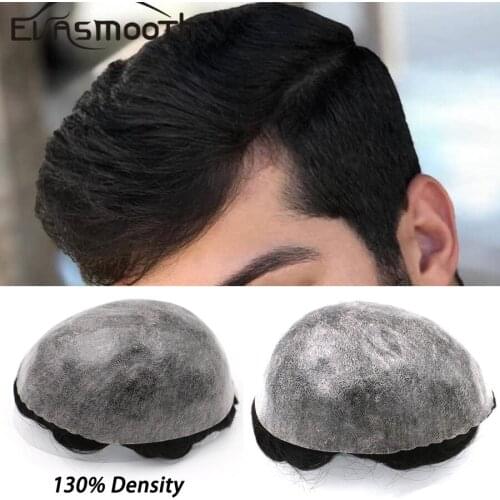Durable Mens Toupee Replacement System Pu & Lace Toupee Real Human Hair Pieces 100% Human Hair Natural Hairline Virgin Hair