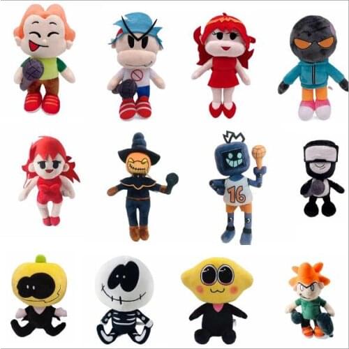 Friday Night Funkin Plush Toy Halloween Spooky Month Skid and Pump Boyfriend Whitty Stuffed Soft Toy Gift For Kids