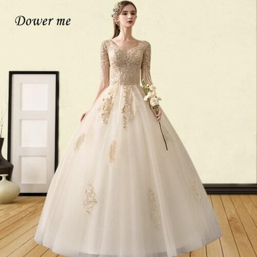 Luxury Beading Tassel Wedding Dress GR755 Elegant Plus Size Wedding Dresses Embroidery Lace Wedding Gowns For Women 2020