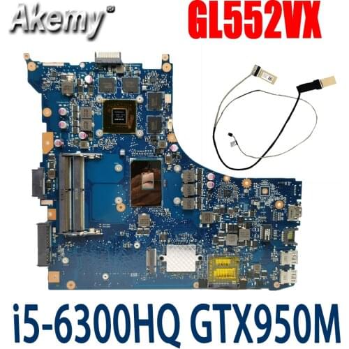 SAMXINNO For ASUS GL552VX GL552V ZX50V Laotop Mainboard GL552VX Motherboard with i5-6300HQ GTX950M/V2G REV2.0