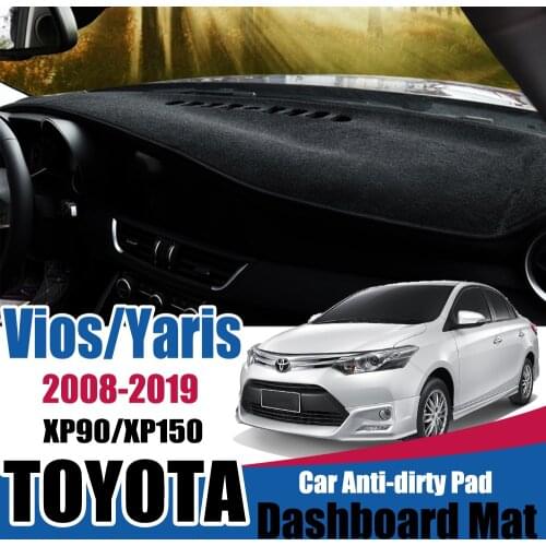 Sunshade Dashmat Car Accessories for Toyota Vios Yaris Belta Soluna 2008~2019 XP90 XP150 Anti-Slip Mat Dashboard Cover Pad rug