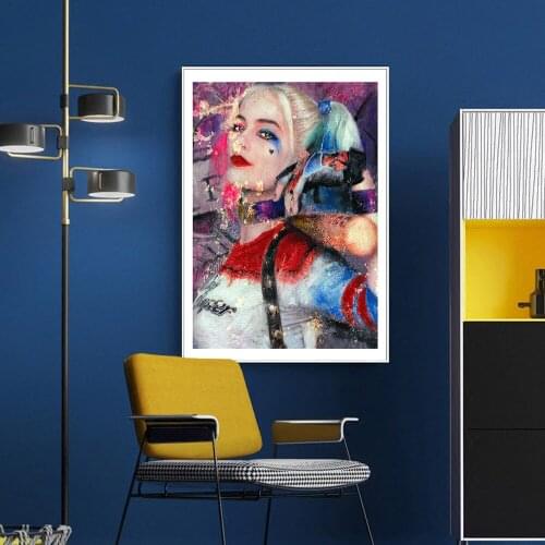 Modern Fashion Sexy Style The Woman Joker Abstract Canvas Painting Art Print Poster Picture Wall Living Room Home Decor