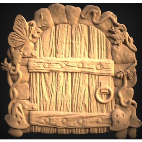 STL Model Creative House Door 3D Model Relief for CNC Router Carving Machine Artcam aspire_Home decoration Decor