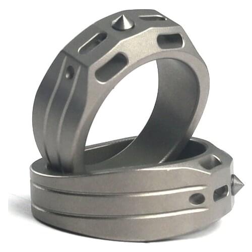 None Tactical Self-defense Titanium Alloy Ring Tritium Tube Luminescent Ring Refers Tiger Tungsten Steel Broken Window Def