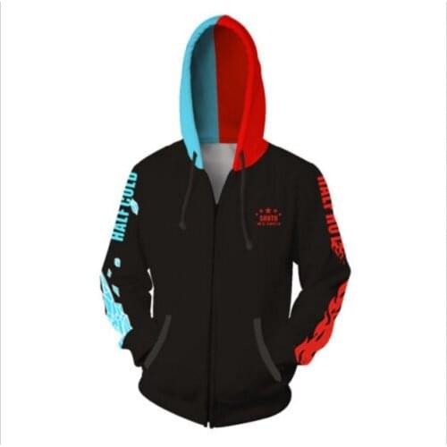 Anime My Hero Academia Hoodie Sweatshirts Todoroki Shoto Jacket Coat Cosplay
