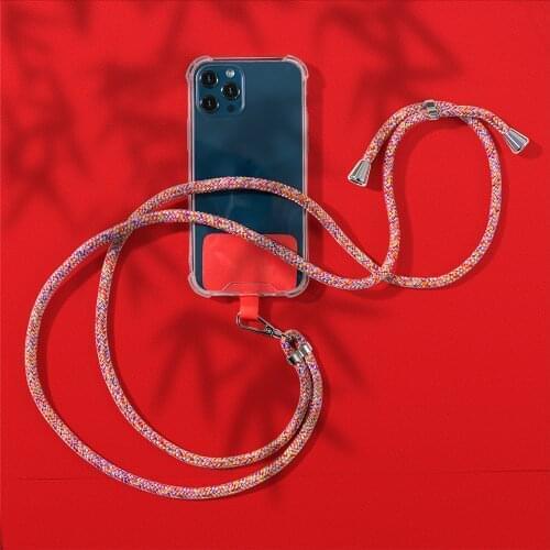 Customized PP Rope27# To 35# Silver Metal Universal Phone Crossbody Straps With Patch
