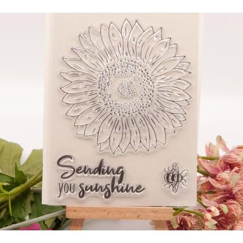 Flower Bee Seal Stamp with Cutting Dies Stencil DIY Scrapbooking Embossing Photo Album Decor Paper Card Craft 10CM