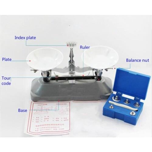 100g/200g/500g Lab Balance Pallet Balance Plate Rack Scales Mechanical Scales Student Scales Pharmaceuticals with Weight Tweezer
