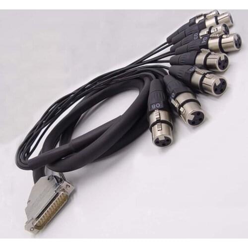 High quality 8 Channel Analog Snake Cable, DB-25 to 8x XLR Female - 10' audio cable