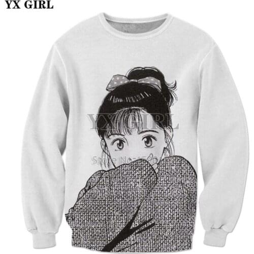 YX GIRL 2018 New Fashion Mens 3d hoodies Harajuku style Anime sweatshirt Cute Girl Printed street Hipster Sweatshirts