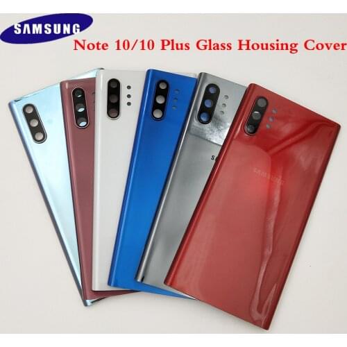 Samsung Galaxy Note 10 N970 N970F Note 10 Plus N975 N975F NOTE10 Battery Back Cover Door Housing + Rear Camera Glass Lens Frame