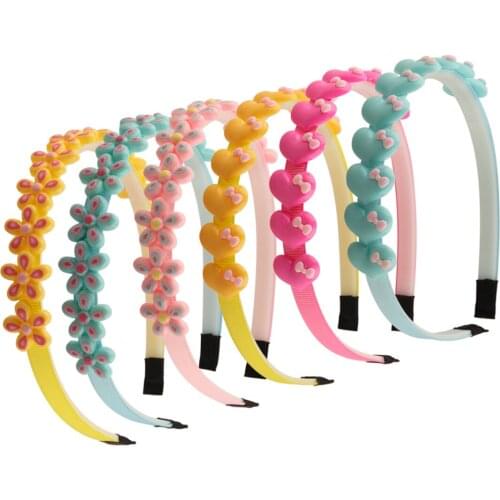 1 PC Girls Spring Outdoors Headwears Resin Sweet Heart Hair Bands New Design Flower Head Hoop Kid Children Hairbands Headband