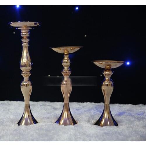 36cm 10pcs/lot high wedding kissing ball stick European classical GOLDEN candle stick/ wrought iron candle sticks without flower