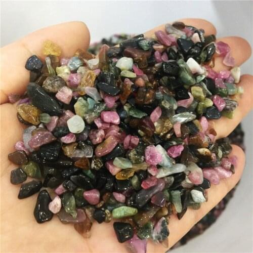 100g natural tourmaline crystal tumbled stone Gemstone mineral chip natural point Beads Chakra Healing Reiki Decorations