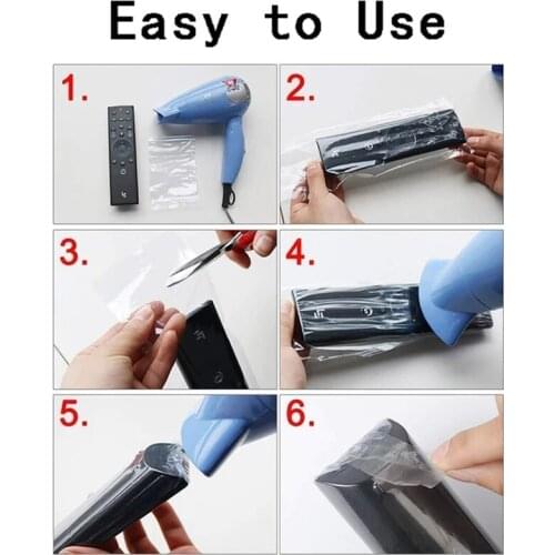 100 Pcs Heat Shrink Film Clear PVC Shrinkable Packaging Wrap Sealing Protector pjop