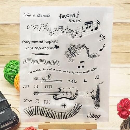 14x18CM piano Music notes transparent seal clear stamps silicone seal roller stamps DIY scrapbook album / card production