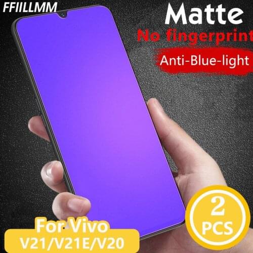 2Pcs/lot Anti blue Light Tempered Glass For Vivo V21 V21e V20 SE Matte Screen Protectors For Vivo V21 5G V20 Protective Glass
