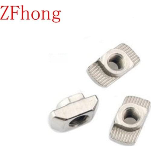 20-100PCS 20TN M3 M4 M5 T nut Hammer Head nut sliding Nut Connector Nickel Plated for 20 series aluminum profile Slot Groove 6
