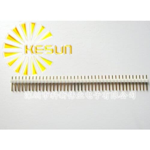 200pcs/lot 2.54mm White 40pin Single Row Male 1X40 Copper Pin Header Strip Good quality