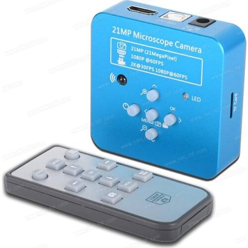 2K 21MP 1080P 60FPS HDMI USB 2.0Two Output Industrial Video Microscope Camera + Remote Control