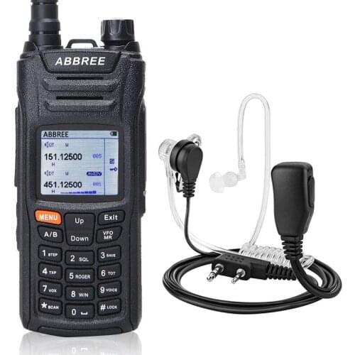 Abbree AR-F6 Walkie Talkie 6 Bands Dual Display Dual Standby 999CH Multi-functional VOX SOS LCD Color Display Radio with headset