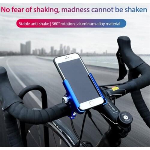 Aluminum Alloy Bicycle Phone Stand Bike Motorcycle Handlebar Mount With Three-jaw Locking Stable Mobile Phone Holder Accessories