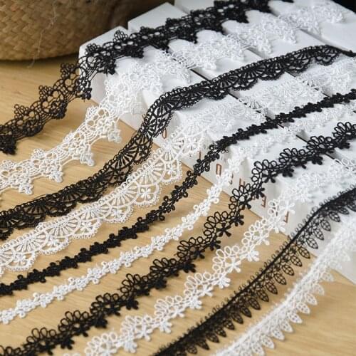African Lace Fabric for needlework dress collar curtain decorative white sewing accessories DIY crafts lace ribbon 5yards
