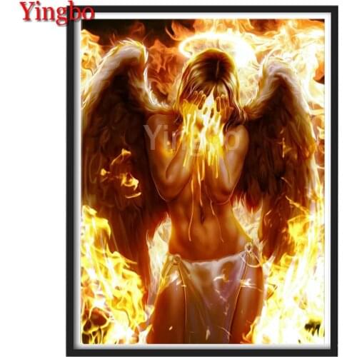 5D Diy Diamond Painting Modern Abstract Flame Angel Mosaic Diamond Embroidery Mosaic Home Decorations Handmade Art Crafts
