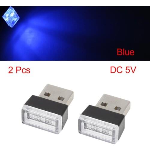 2pcs Car Light Auto Interior USB LED Atmosphere Light Plug And Play Decor Lamp Emergency Lighting PC Auto Products Car Accessory